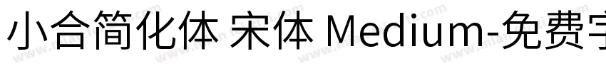 小合简化体 宋体 Medium字体转换